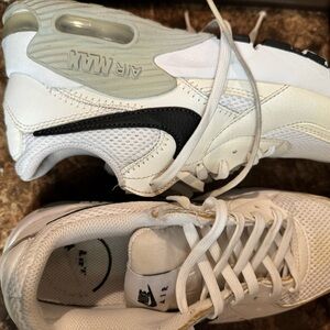 Nike White and Black Air Max Trainers